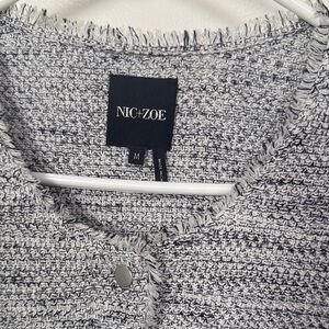NIC+ZOE Gray and Cream Knit Cardigan